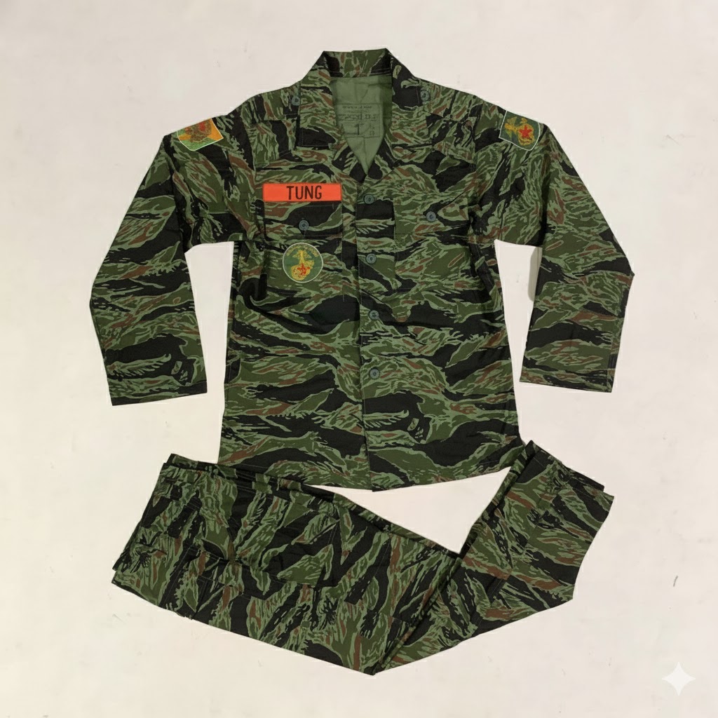 Lightweight poplin cotton Tiger Stripe Seawave TQLC 1970